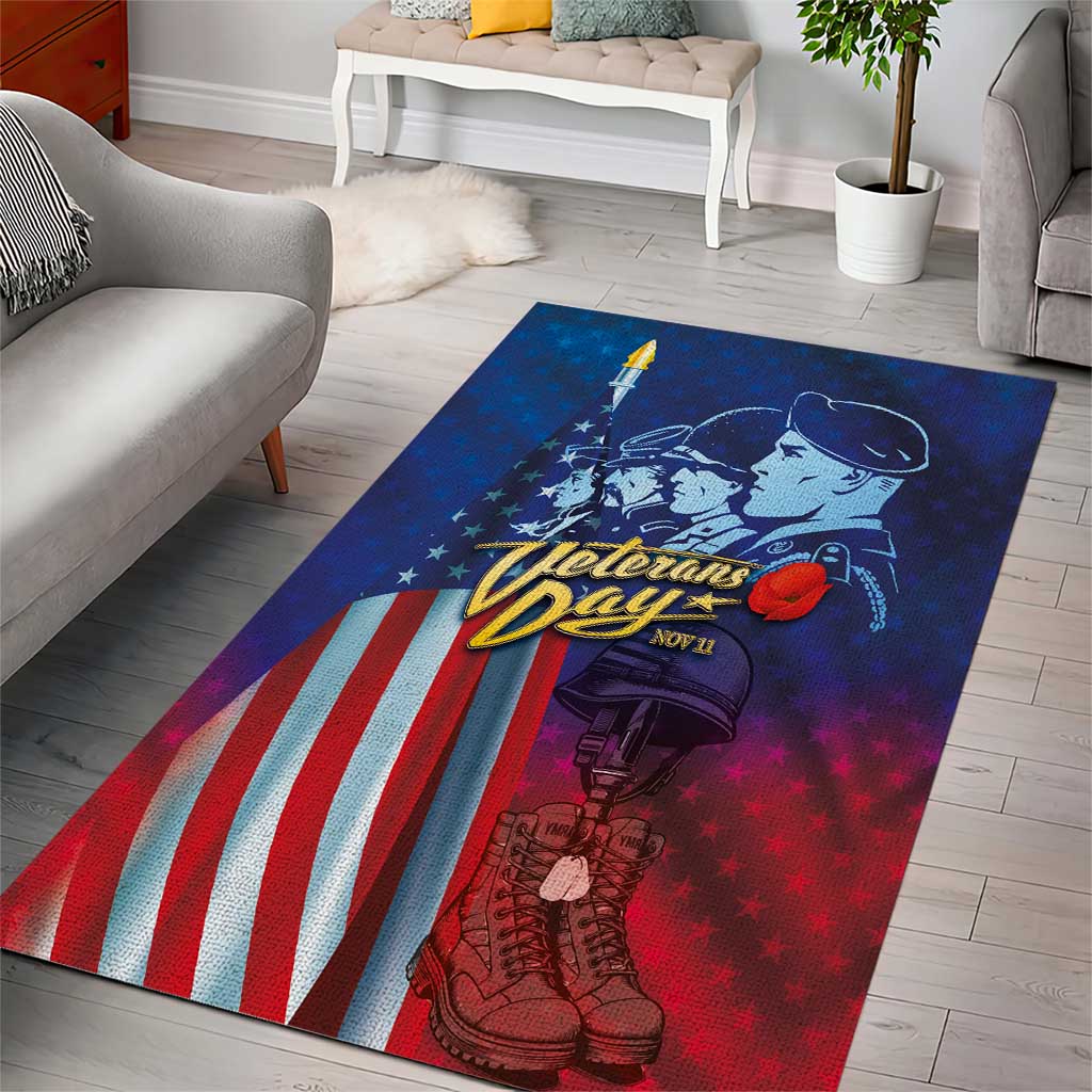 Veterans Day Military Never Forget Forever Honor Area Rug - Wonder Print Shop