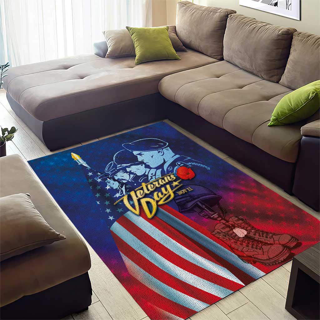 Veterans Day Military Never Forget Forever Honor Area Rug - Wonder Print Shop