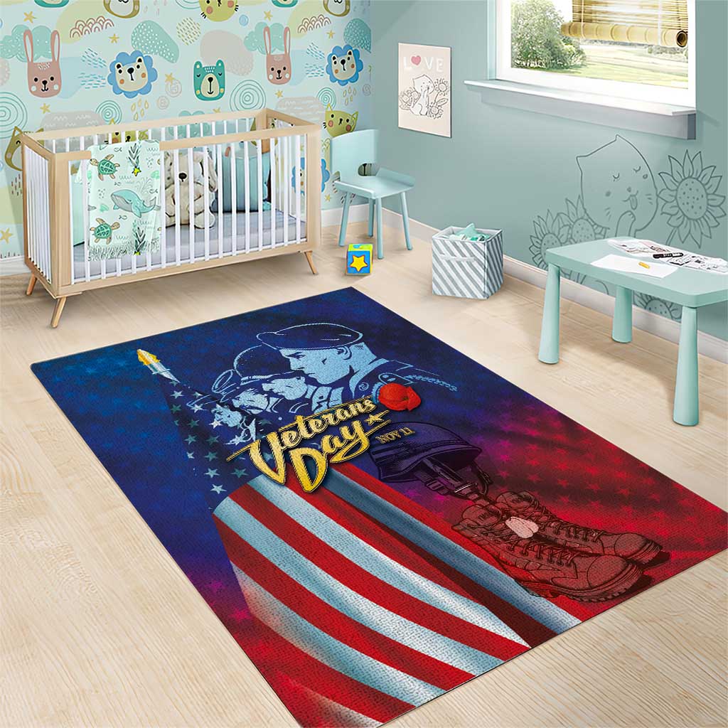 Veterans Day Military Never Forget Forever Honor Area Rug - Wonder Print Shop