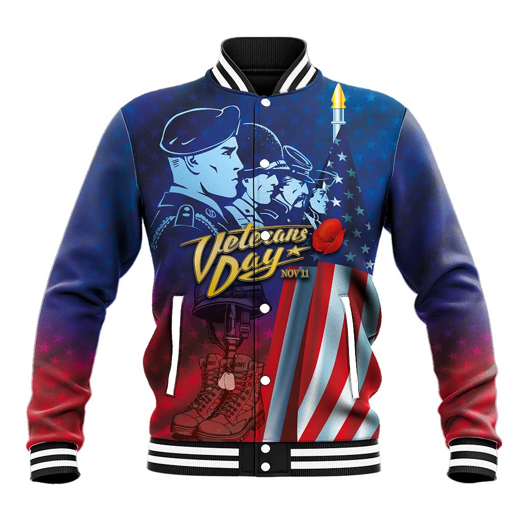 Veterans Day Military Never Forget Forever Honor Baseball Jacket - Wonder Print Shop