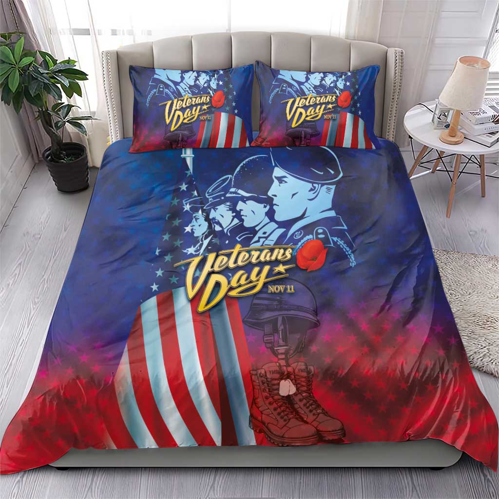 Veterans Day Military Never Forget Forever Honor Bedding Set - Wonder Print Shop
