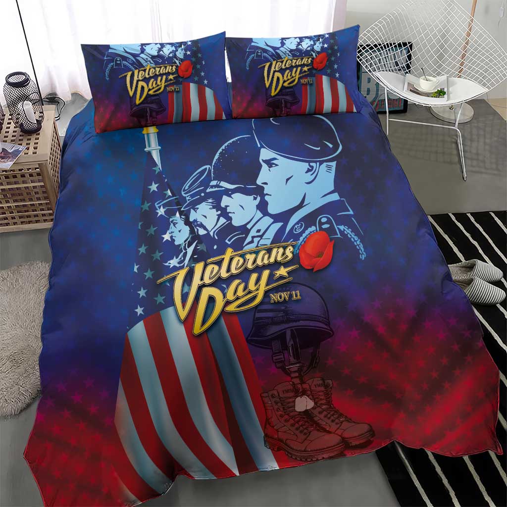 Veterans Day Military Never Forget Forever Honor Bedding Set - Wonder Print Shop