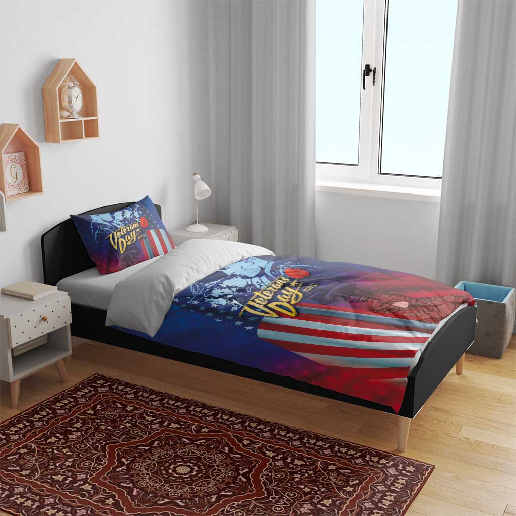 Veterans Day Military Never Forget Forever Honor Bedding Set - Wonder Print Shop