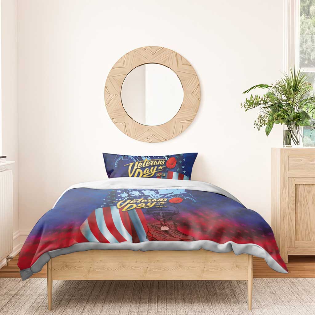Veterans Day Military Never Forget Forever Honor Bedding Set - Wonder Print Shop