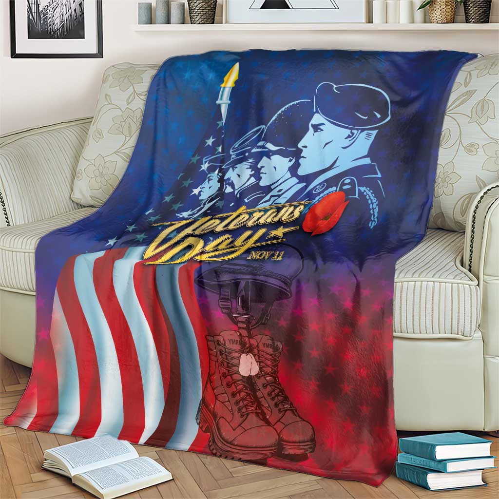 Veterans Day Military Never Forget Forever Honor Blanket