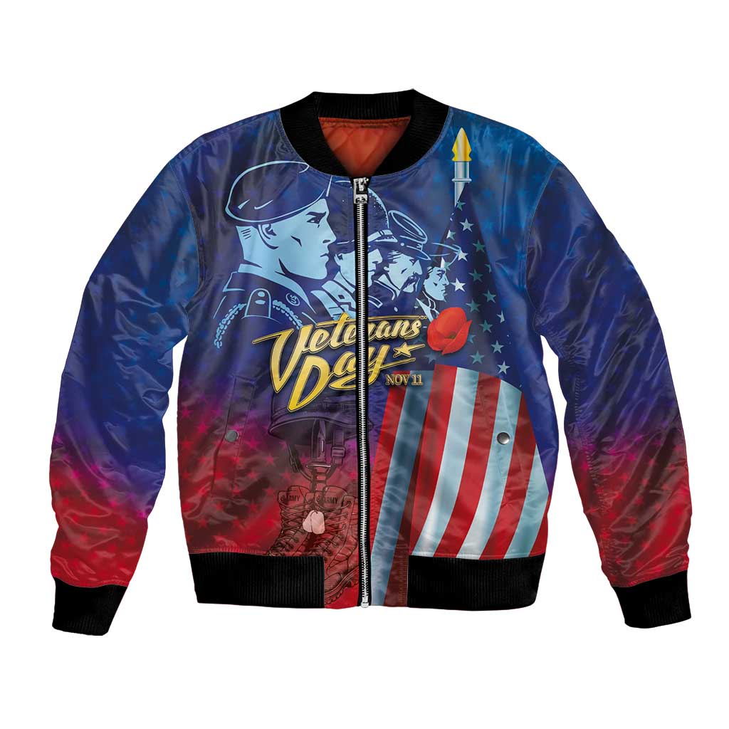 Veterans Day Military Never Forget Forever Honor Bomber Jacket - Wonder Print Shop