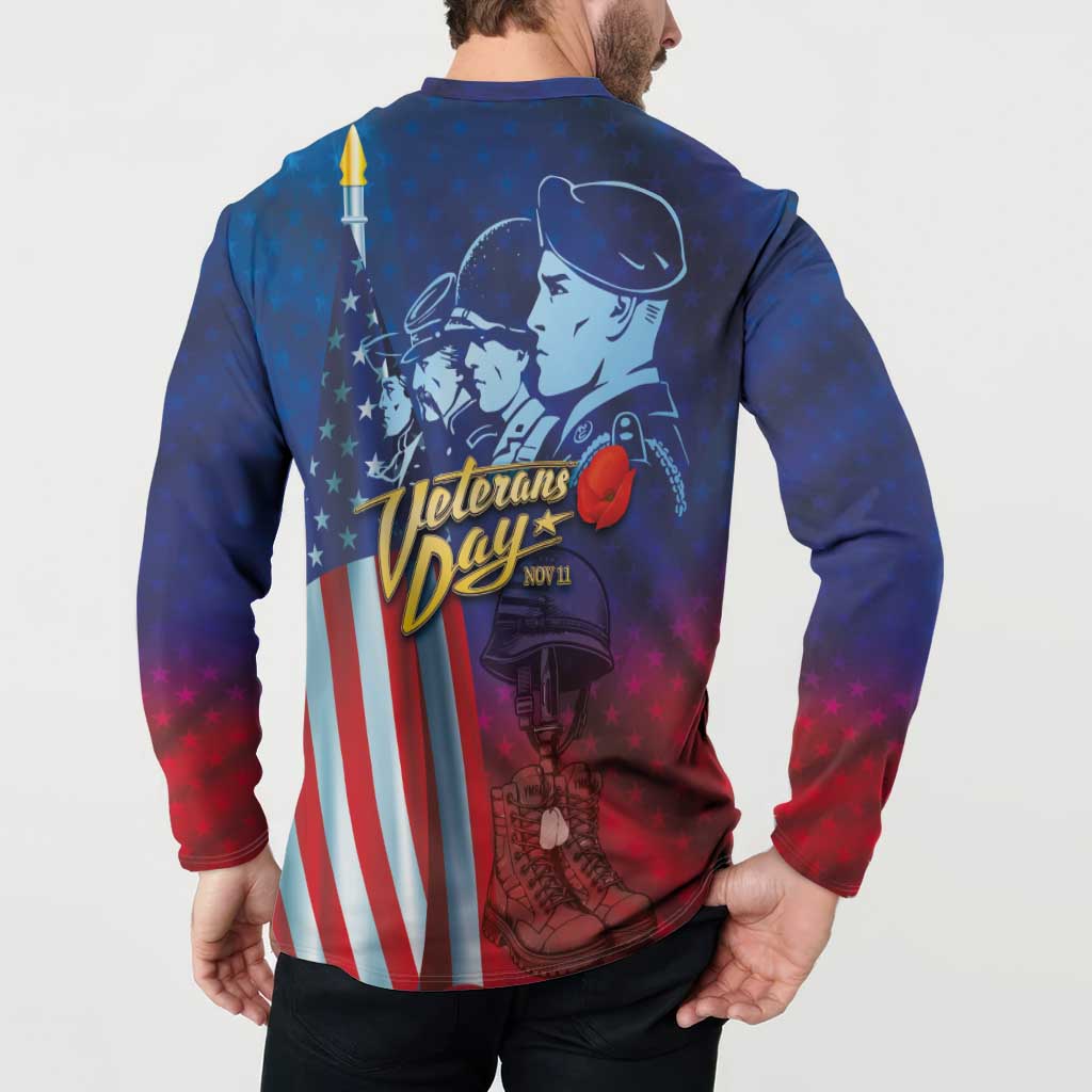 Veterans Day Military Never Forget Forever Honor Button Sweatshirt - Wonder Print Shop