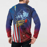 Veterans Day Military Never Forget Forever Honor Button Sweatshirt - Wonder Print Shop