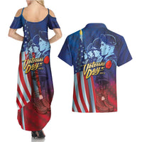 Veterans Day Military Never Forget Forever Honor Couples Matching Summer Maxi Dress and Hawaiian Shirt - Wonder Print Shop