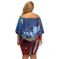 Veterans Day Military Never Forget Forever Honor Family Matching Off Shoulder Short Dress and Hawaiian Shirt - Wonder Print Shop