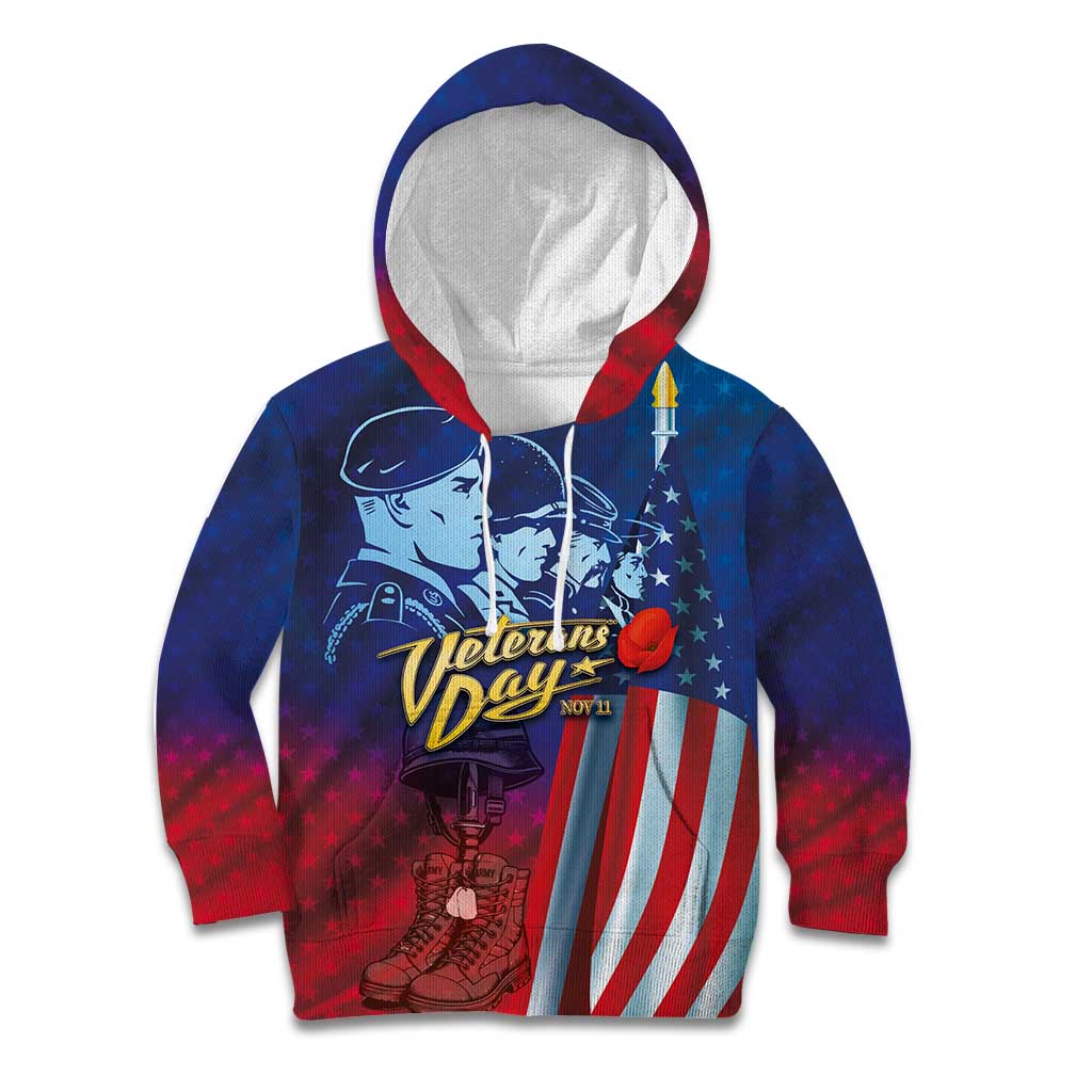 Veterans Day Military Never Forget Forever Honor Kid Hoodie - Wonder Print Shop
