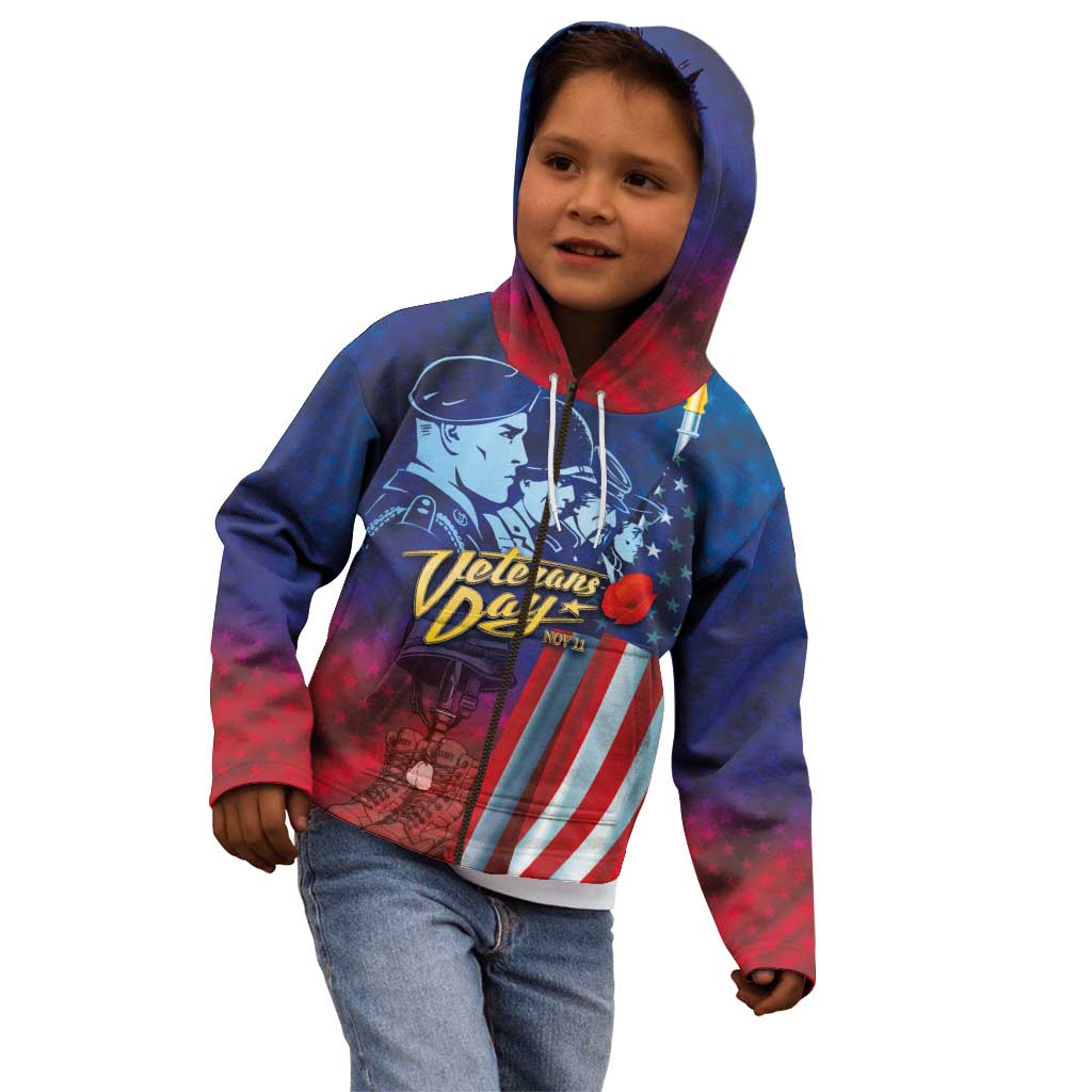 Veterans Day Military Never Forget Forever Honor Kid Hoodie - Wonder Print Shop