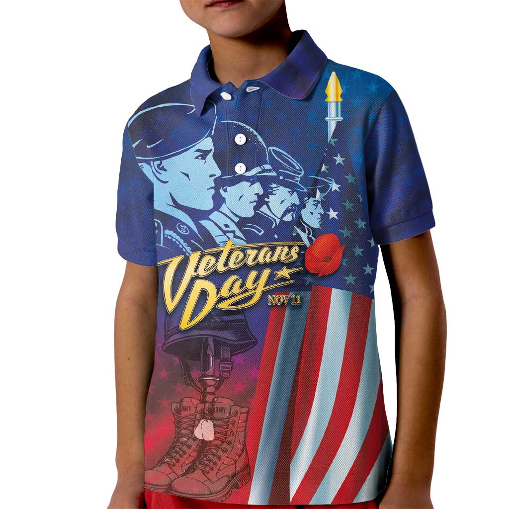 Veterans Day Military Never Forget Forever Honor Kid Polo Shirt - Wonder Print Shop