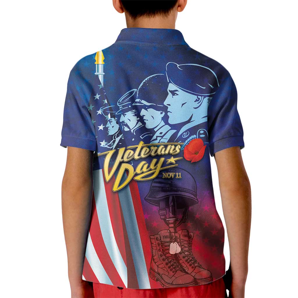 Veterans Day Military Never Forget Forever Honor Kid Polo Shirt - Wonder Print Shop