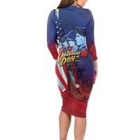 Veterans Day Military Never Forget Forever Honor Long Sleeve Bodycon Dress - Wonder Print Shop