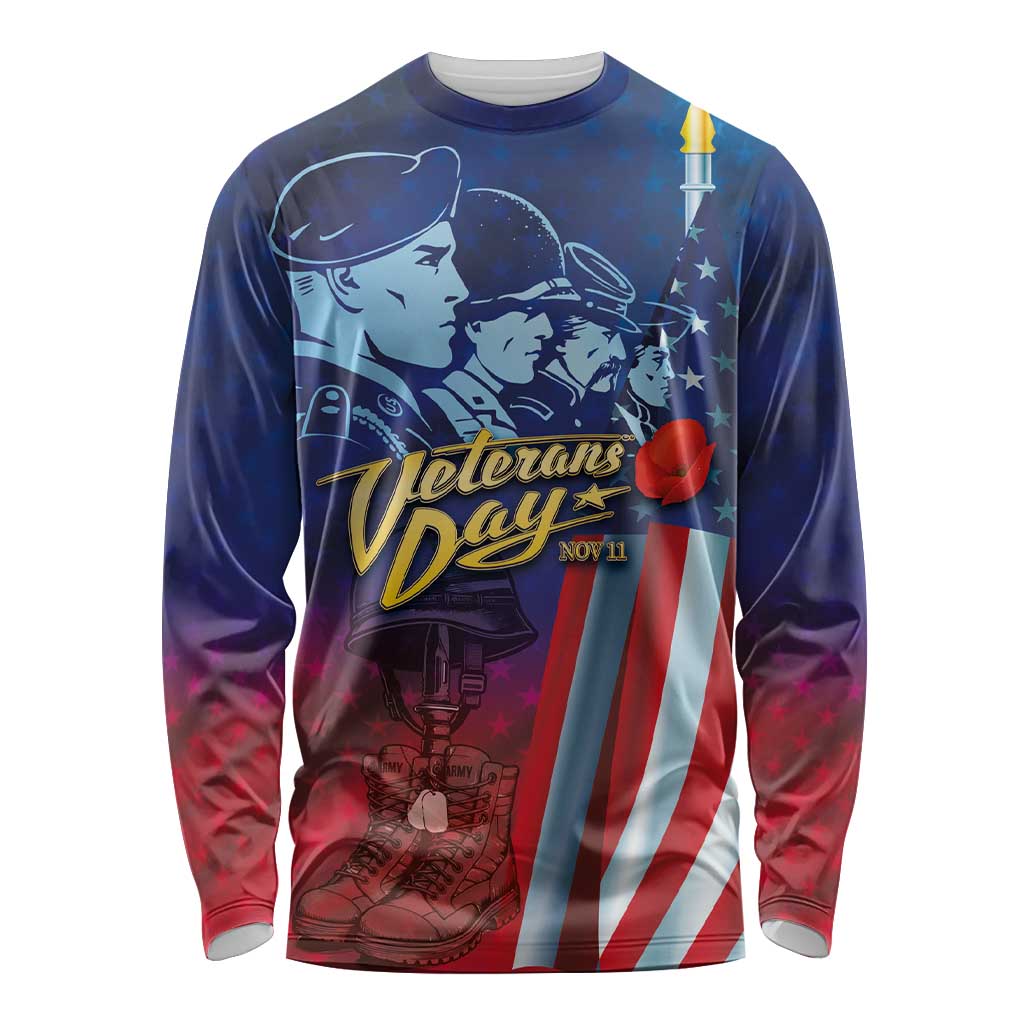 Veterans Day Military Never Forget Forever Honor Long Sleeve Shirt - Wonder Print Shop