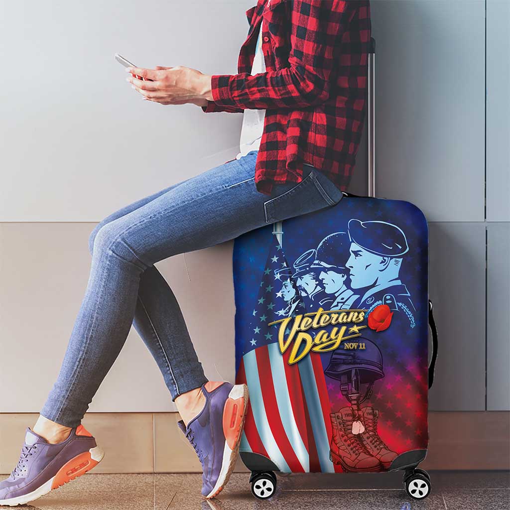 Veterans Day Military Never Forget Forever Honor Luggage Cover - Wonder Print Shop