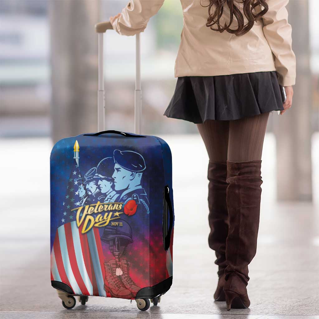 Veterans Day Military Never Forget Forever Honor Luggage Cover - Wonder Print Shop