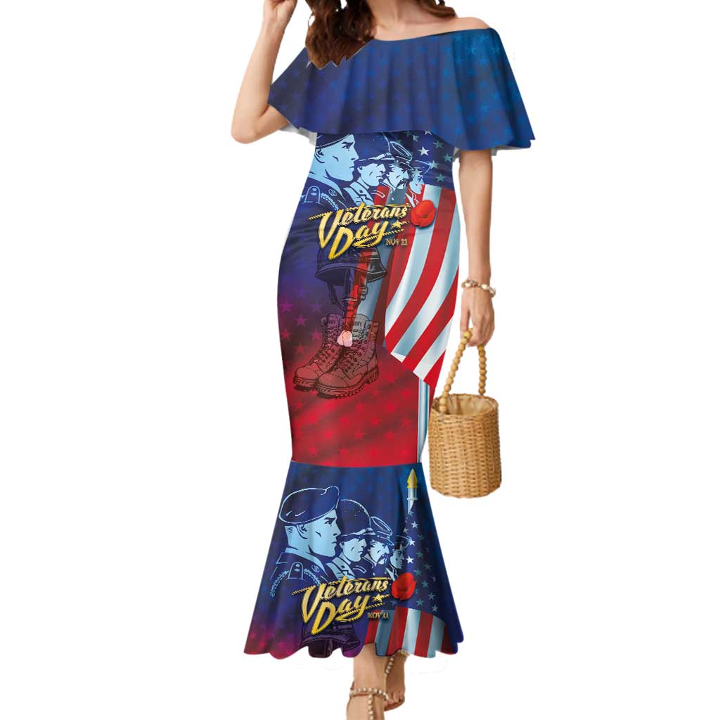 Veterans Day Military Never Forget Forever Honor Mermaid Dress - Wonder Print Shop