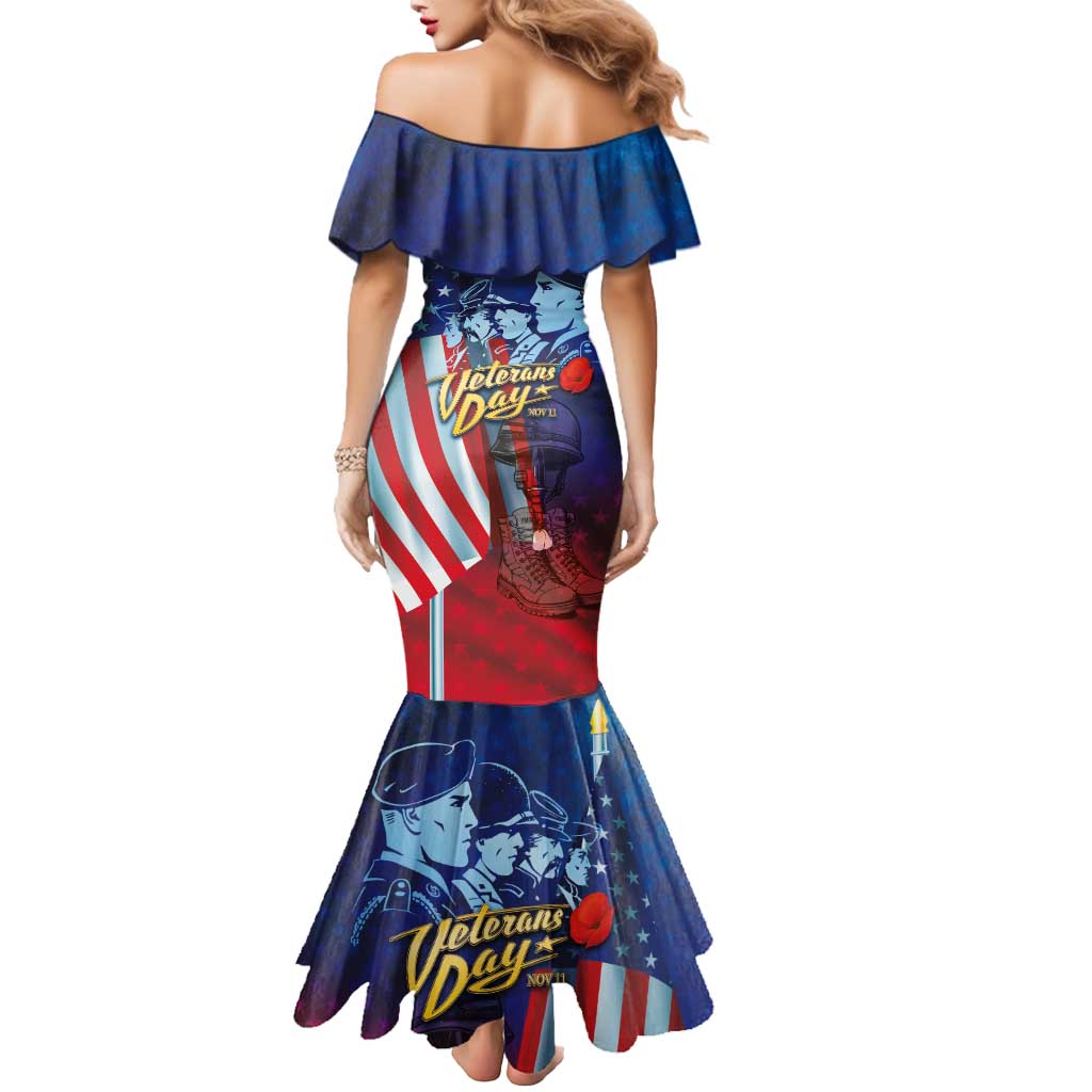 Veterans Day Military Never Forget Forever Honor Mermaid Dress - Wonder Print Shop
