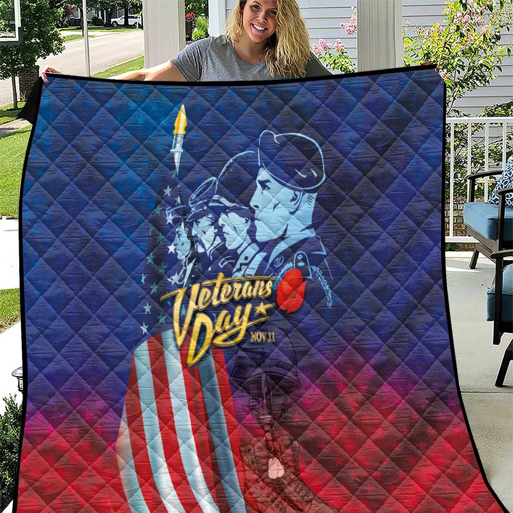 Veterans Day Military Never Forget Forever Honor Quilt - Wonder Print Shop