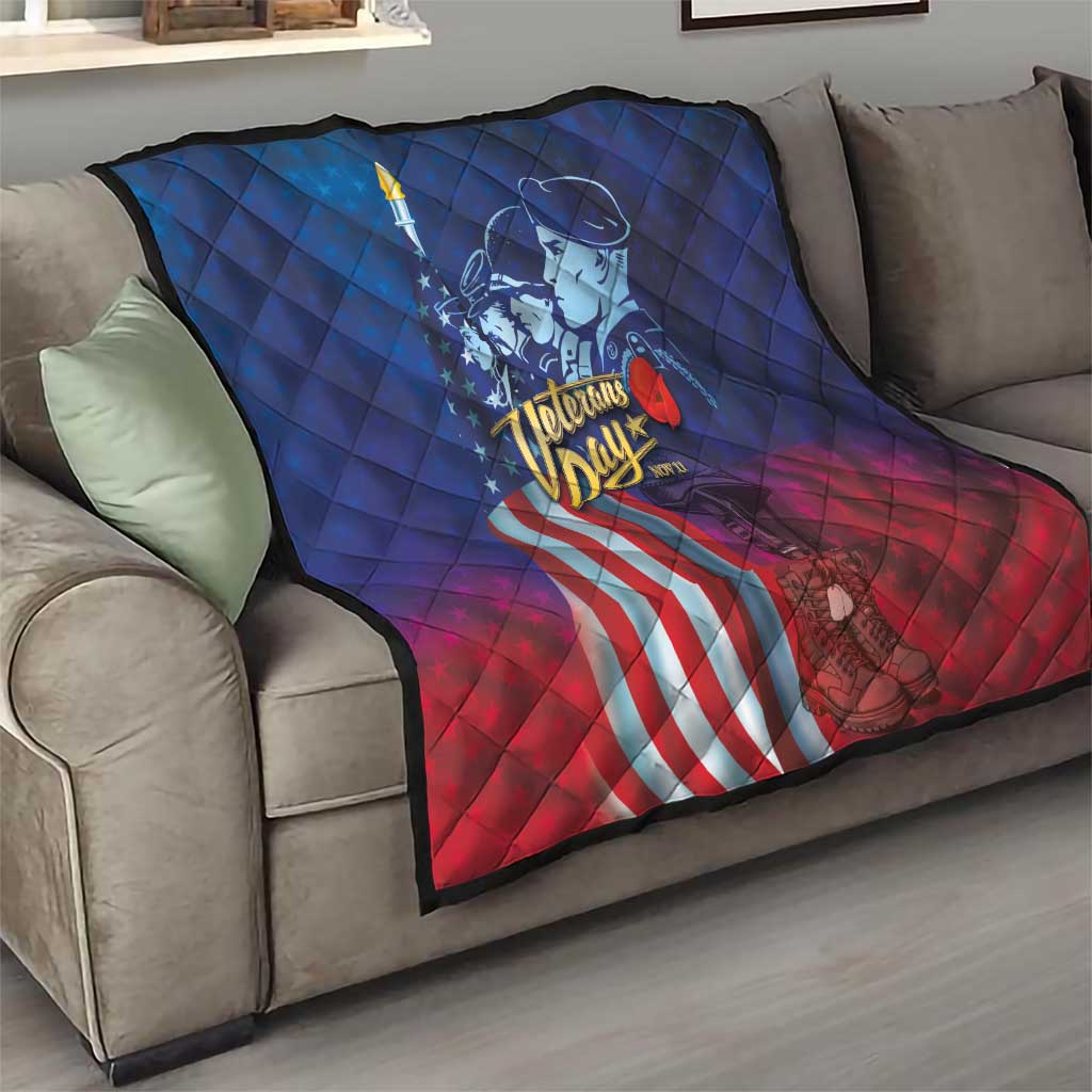 Veterans Day Military Never Forget Forever Honor Quilt - Wonder Print Shop