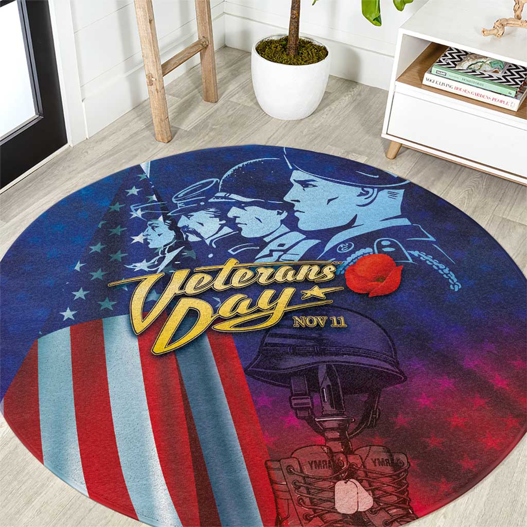Veterans Day Military Never Forget Forever Honor Round Carpet