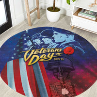 Veterans Day Military Never Forget Forever Honor Round Carpet