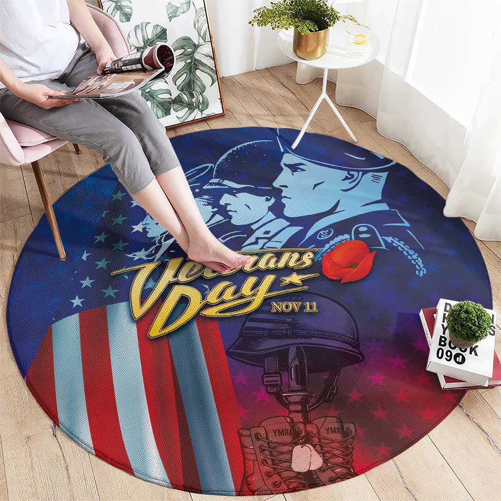 Veterans Day Military Never Forget Forever Honor Round Carpet