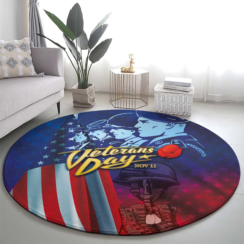 Veterans Day Military Never Forget Forever Honor Round Carpet