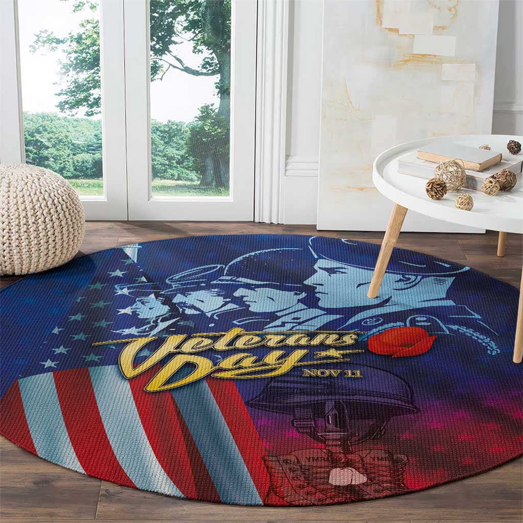 Veterans Day Military Never Forget Forever Honor Round Carpet