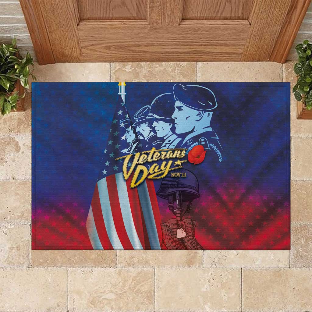 Veterans Day Military Never Forget Forever Honor Rubber Doormat - Wonder Print Shop
