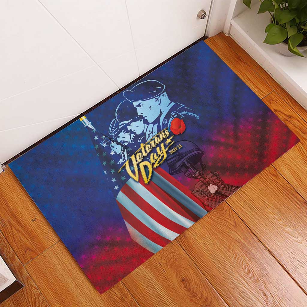 Veterans Day Military Never Forget Forever Honor Rubber Doormat - Wonder Print Shop