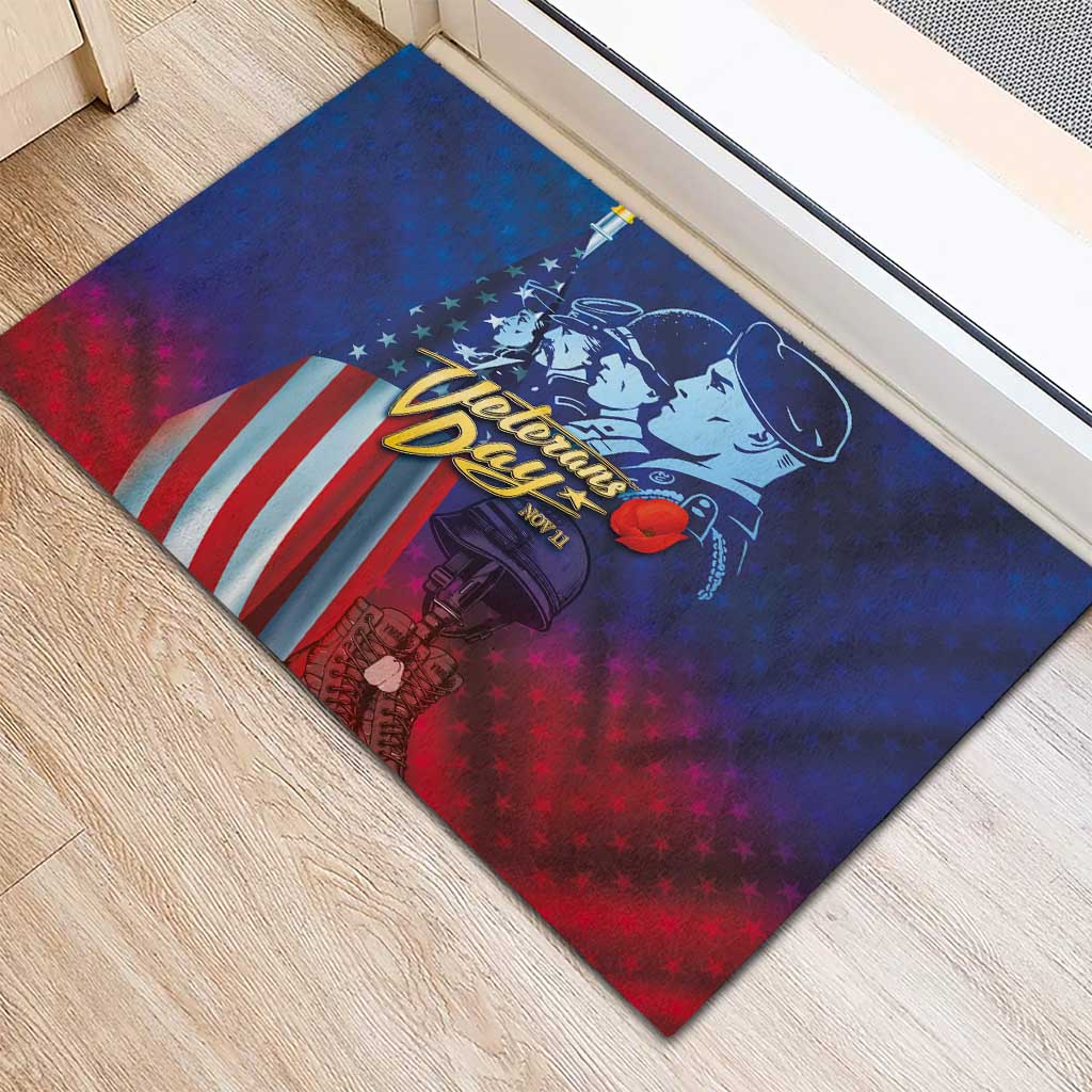 Veterans Day Military Never Forget Forever Honor Rubber Doormat - Wonder Print Shop