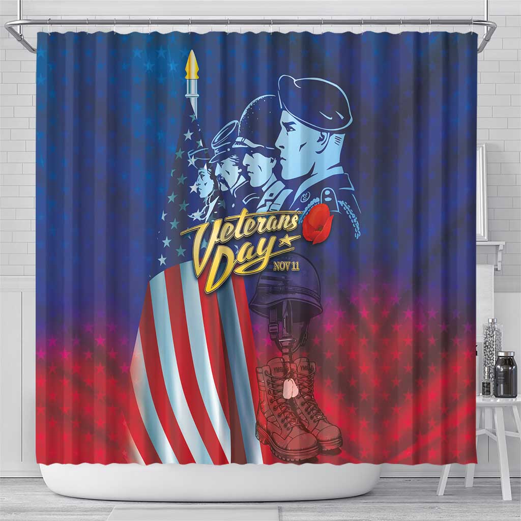 Veterans Day Military Never Forget Forever Honor Shower Curtain