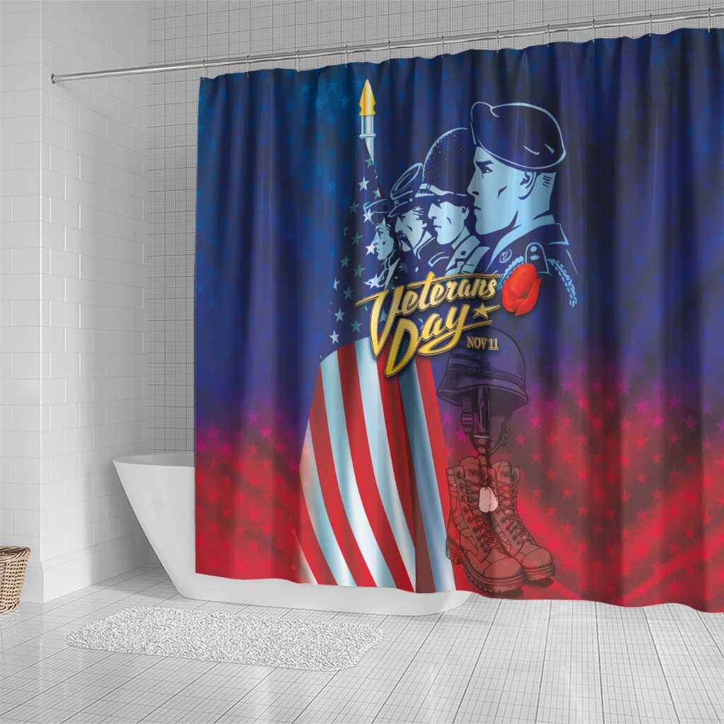 Veterans Day Military Never Forget Forever Honor Shower Curtain