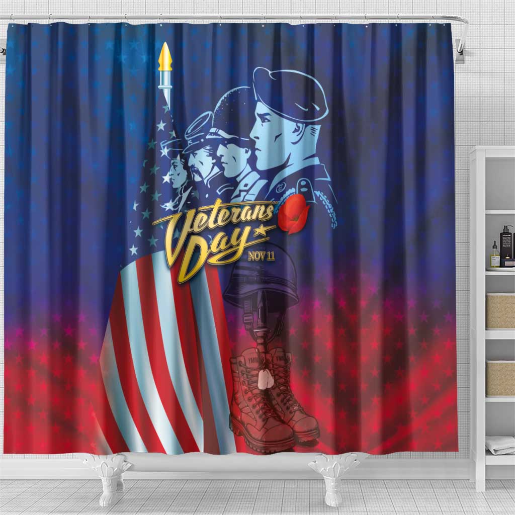 Veterans Day Military Never Forget Forever Honor Shower Curtain