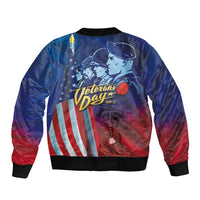 Veterans Day Military Never Forget Forever Honor Sleeve Zip Bomber Jacket - Wonder Print Shop