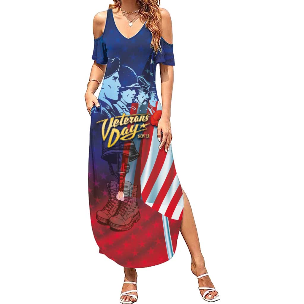Veterans Day Military Never Forget Forever Honor Summer Maxi Dress - Wonder Print Shop