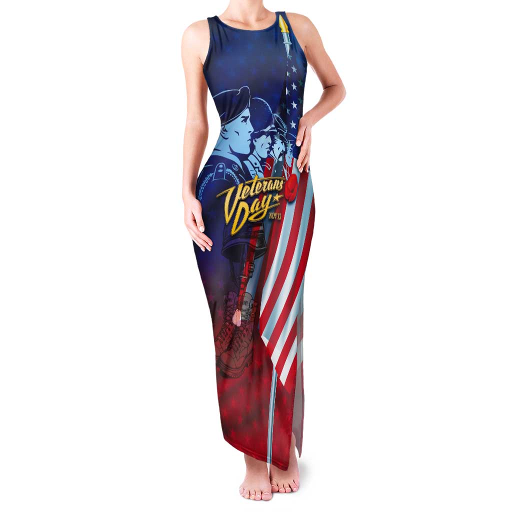 Veterans Day Military Never Forget Forever Honor Tank Maxi Dress - Wonder Print Shop