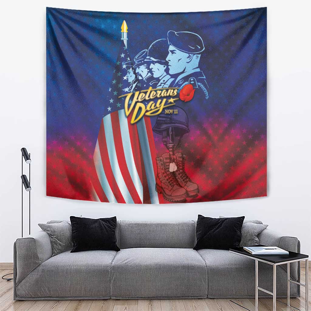 Veterans Day Military Never Forget Forever Honor Tapestry - Wonder Print Shop