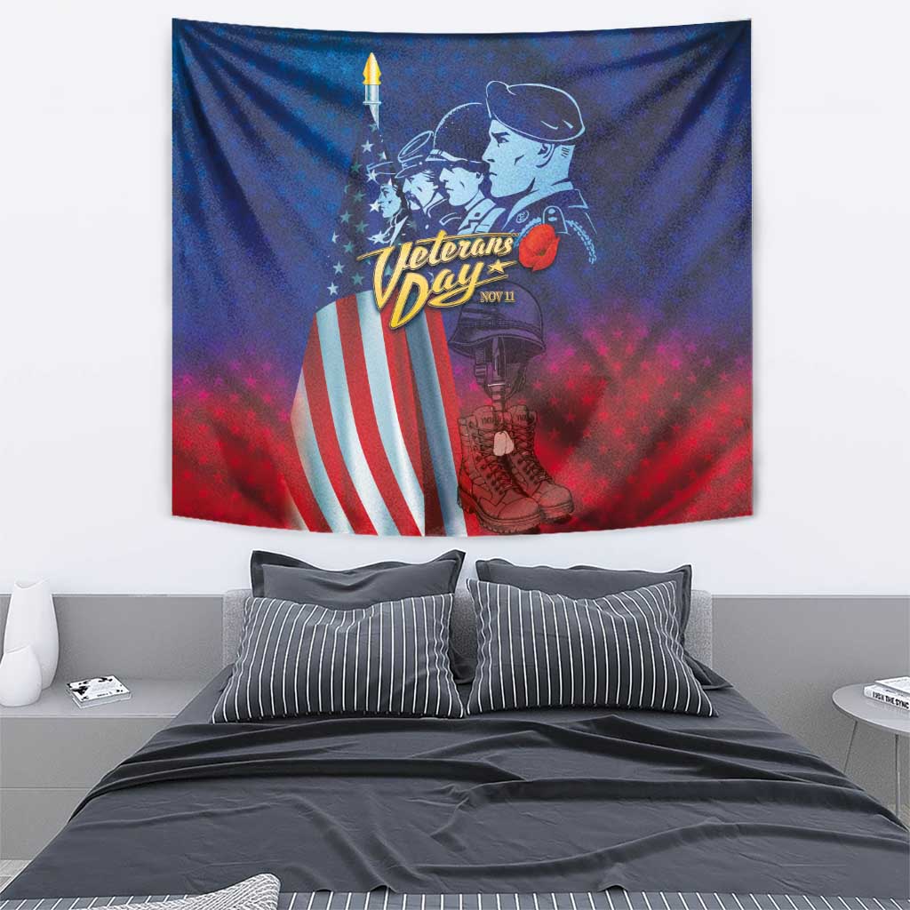 Veterans Day Military Never Forget Forever Honor Tapestry - Wonder Print Shop