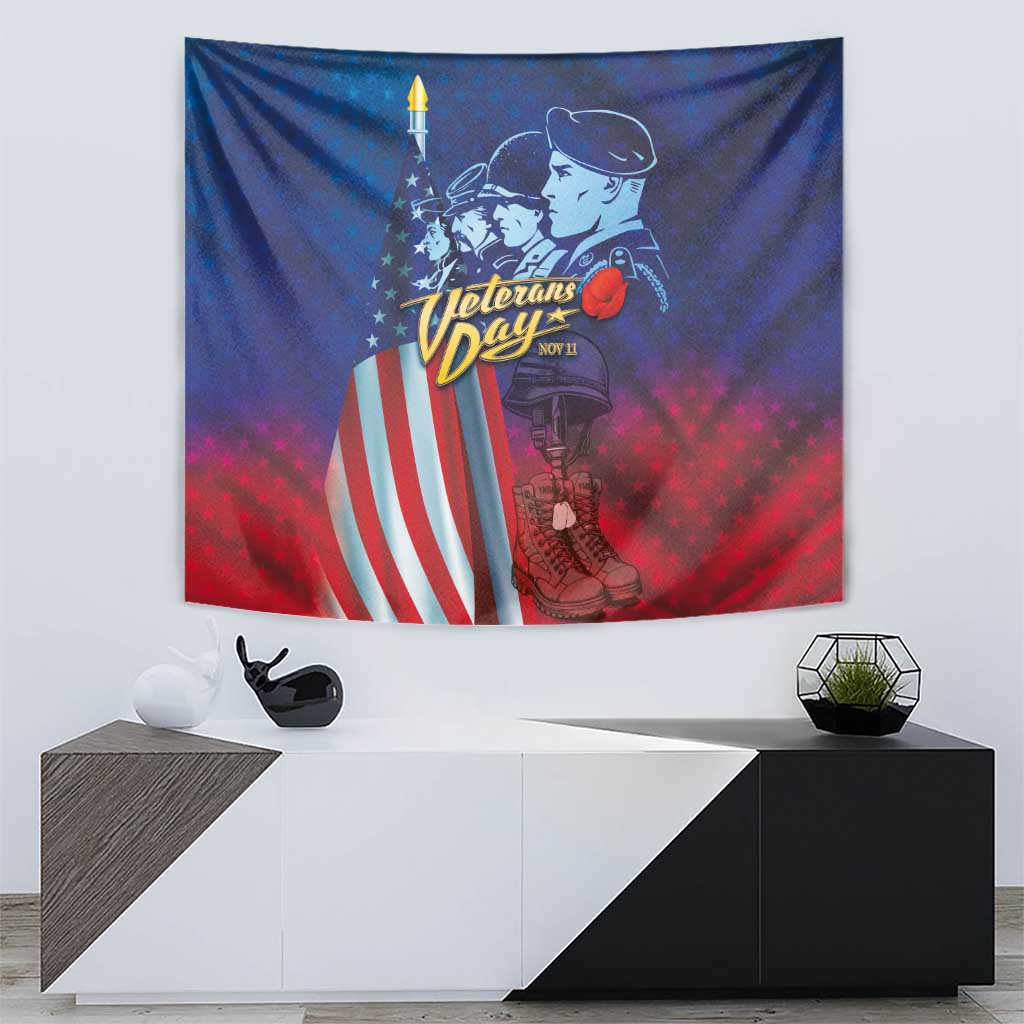 Veterans Day Military Never Forget Forever Honor Tapestry - Wonder Print Shop