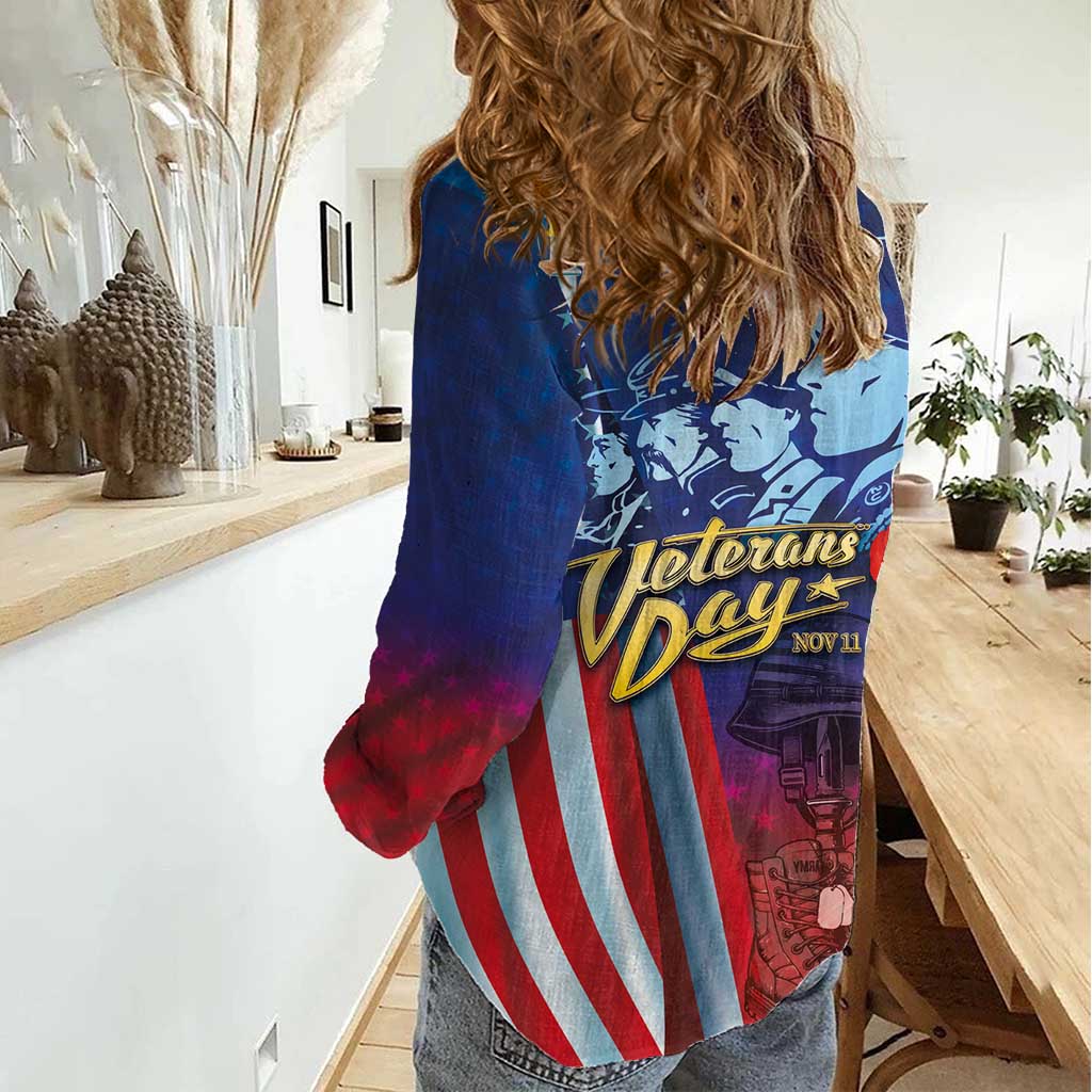 Veterans Day Military Never Forget Forever Honor Women Casual Shirt - Wonder Print Shop