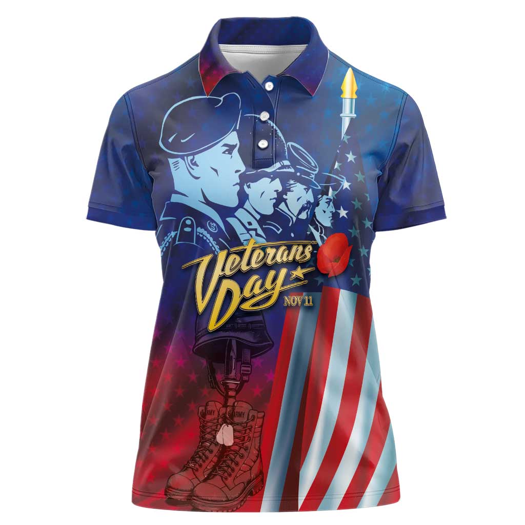 Veterans Day Military Never Forget Forever Honor Women Polo Shirt - Wonder Print Shop