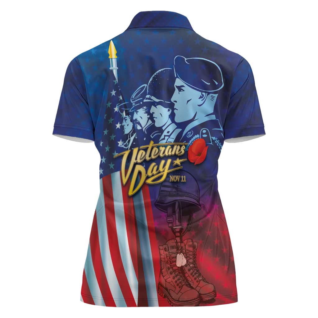 Veterans Day Military Never Forget Forever Honor Women Polo Shirt - Wonder Print Shop
