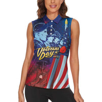 Veterans Day Military Never Forget Forever Honor Women Sleeveless Polo Shirt - Wonder Print Shop