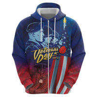 Veterans Day Military Never Forget Forever Honor Zip Hoodie - Wonder Print Shop