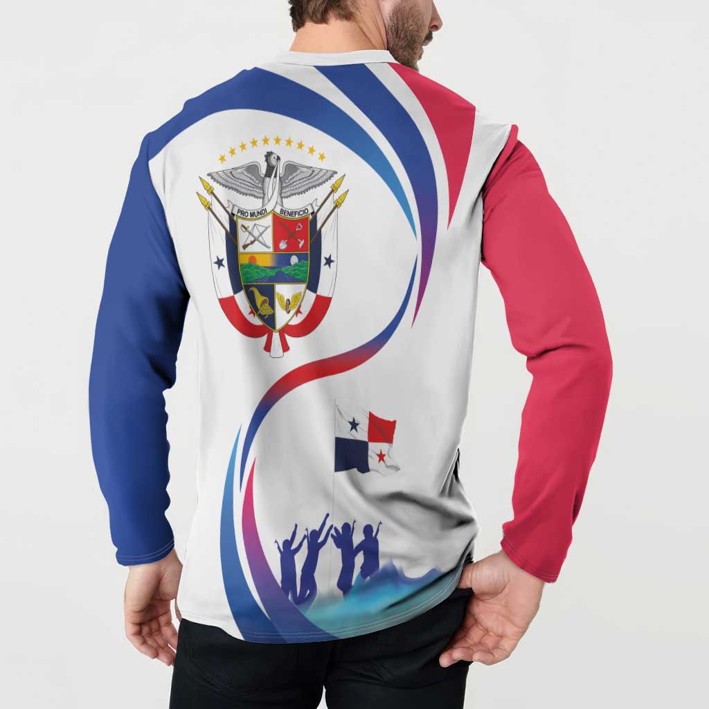 Panama Independence Day Button Sweatshirt Coat of Arms and Freedom - Wonder Print Shop