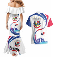 Panama Independence Day Couples Matching Mermaid Dress and Hawaiian Shirt Coat of Arms and Freedom - Wonder Print Shop